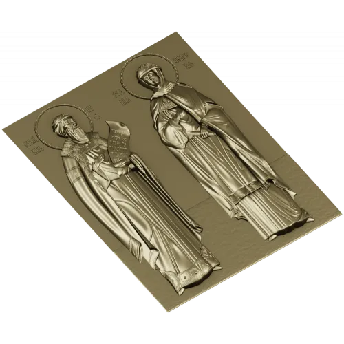Икона Святых Петра и Февронии - 3D STL панно для ЧПУ