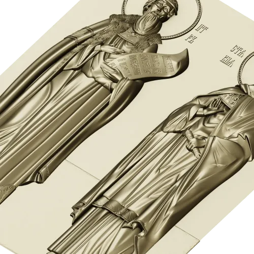 Икона Святых Петра и Февронии - 3D STL панно для ЧПУ