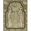 Saints Peter and Fevronia icon relief STL for CNC