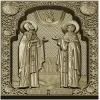 Saints Peter and Fevronia icon relief STL for CNC