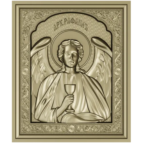 Saint Raphael high-relief icon STL for CNC