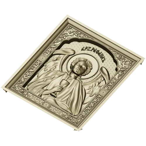 Saint Raphael high-relief icon STL for CNC