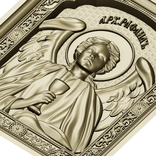 Saint Raphael high-relief icon STL for CNC