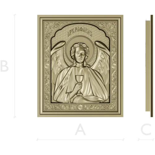 Saint Raphael high-relief icon STL for CNC
