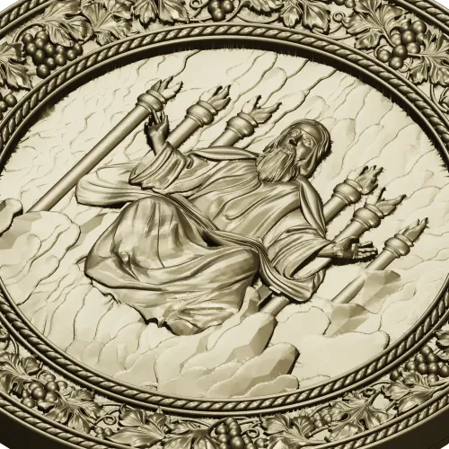 Christ the Savior - circular relief STL for CNC