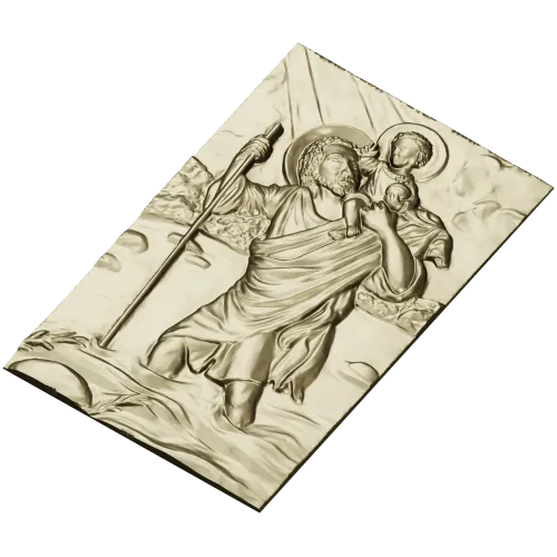Saint Christopher high-relief STL for CNC milling