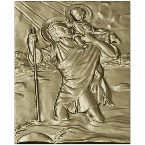 Saint Christopher high-relief STL for CNC milling