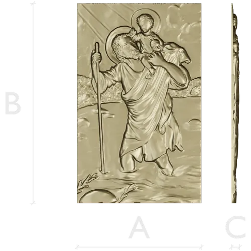 Saint Christopher high-relief STL for CNC milling