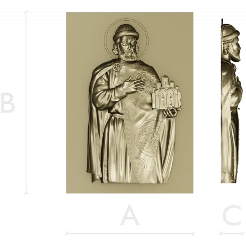 Saint Yaroslav High-Relief STL