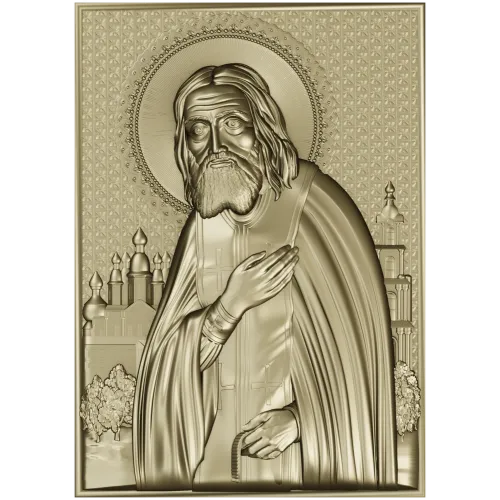 Saint Seraphim of Sarov - high-relief STL icon