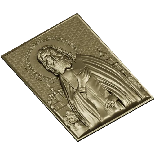 Saint Seraphim of Sarov - high-relief STL icon