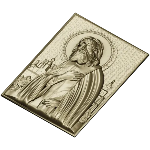 Saint Seraphim of Sarov - high-relief STL icon