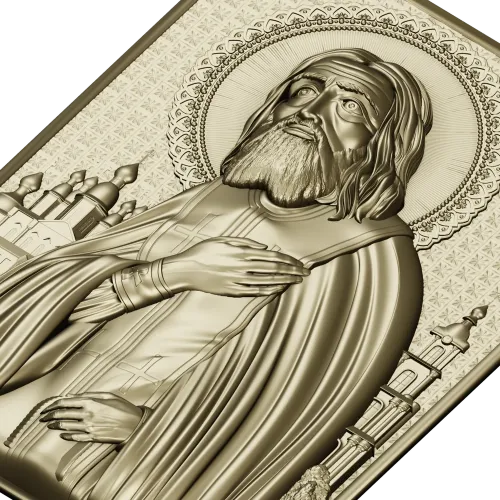 Saint Seraphim of Sarov - high-relief STL icon