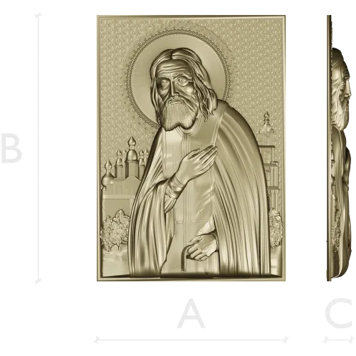 Saint Seraphim of Sarov - high-relief STL icon