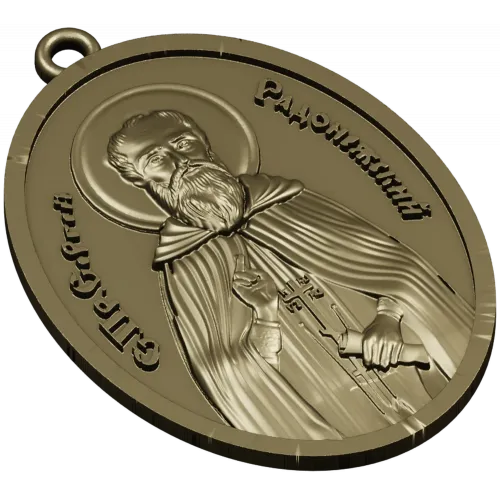 Saint Sergius of Radonezh - STL 3D Medallion for CNC
