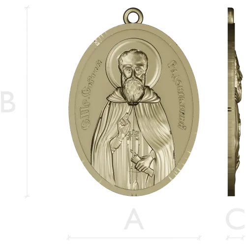 Saint Sergius of Radonezh - STL 3D Medallion for CNC