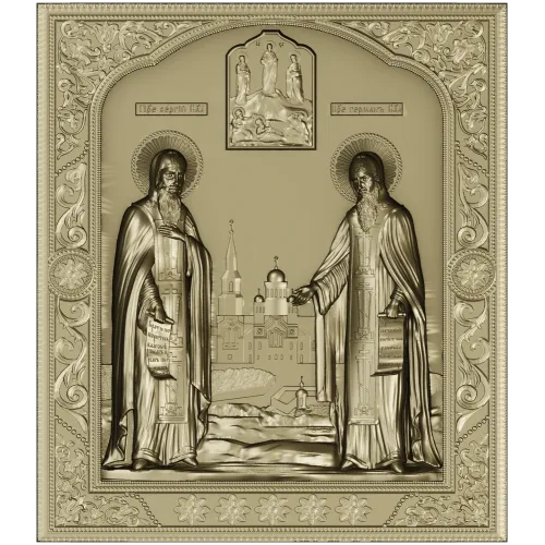 Saints Sergius and Herman - detailed STL 3D model for CNC