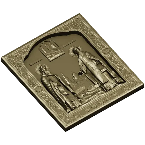 Saints Sergius and Herman - detailed STL 3D model for CNC