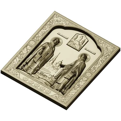 Saints Sergius and Herman - detailed STL 3D model for CNC