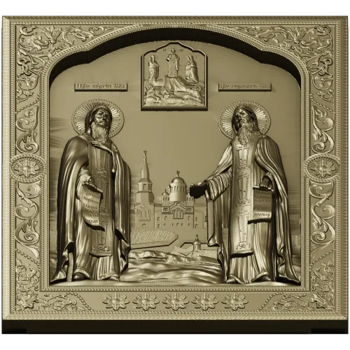 Saints Sergius and Herman - detailed STL 3D model for CNC