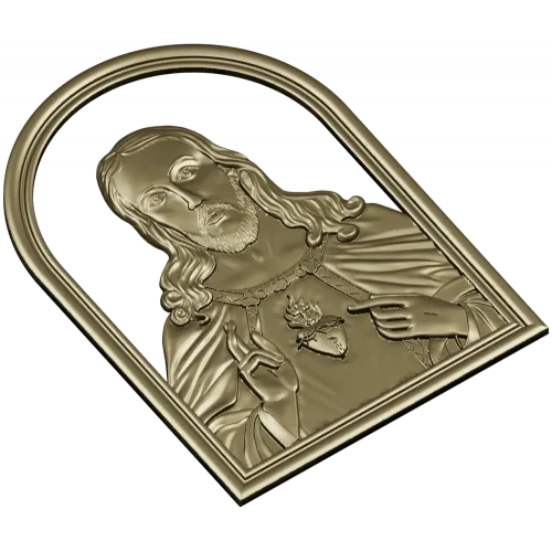 Икона "Пресвятое Сердце" - 3D модель STL для ЧПУ