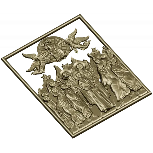 Assembly of New Martyrs - high-relief STL for CNC carving