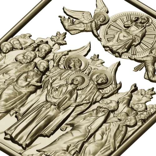 Assembly of New Martyrs - high-relief STL for CNC carving