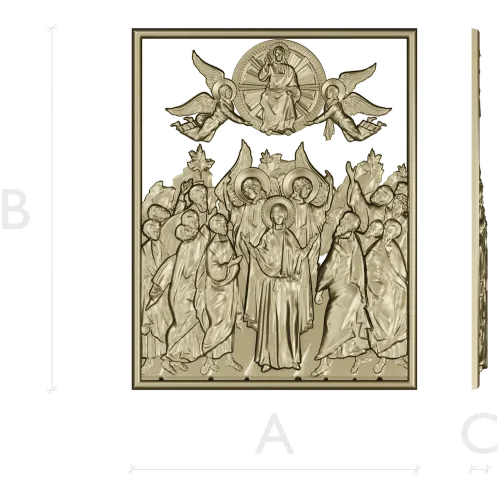 Assembly of New Martyrs - high-relief STL for CNC carving