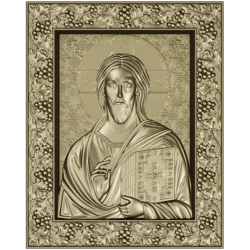 Spas Vsedergitel (Christ Pantocrator) - High-Relief STL Icon