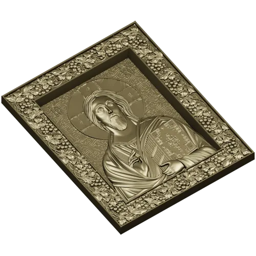 Spas Vsedergitel (Christ Pantocrator) - High-Relief STL Icon