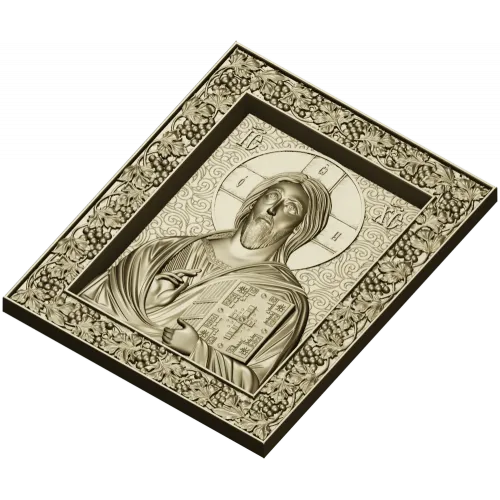 Spas Vsedergitel (Christ Pantocrator) - High-Relief STL Icon