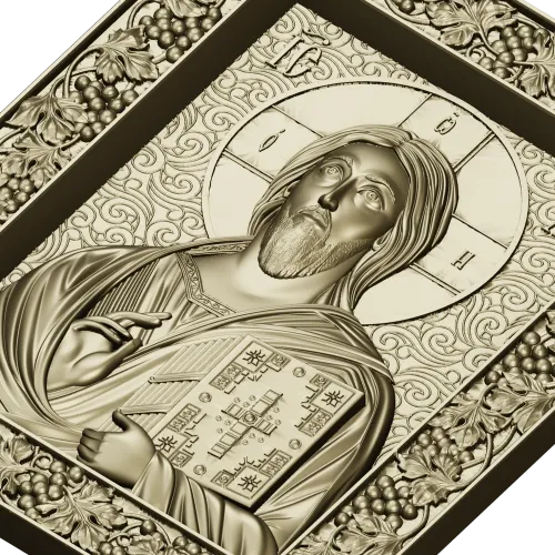 Spas Vsedergitel (Christ Pantocrator) - High-Relief STL Icon