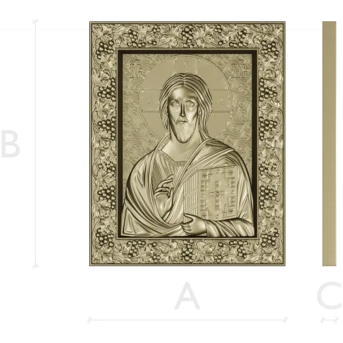 Spas Vsedergitel (Christ Pantocrator) - High-Relief STL Icon