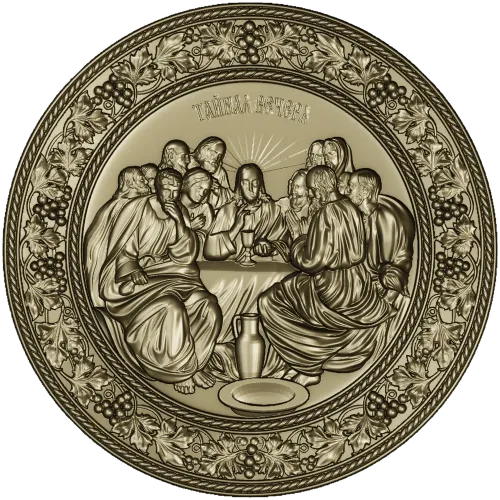 Last Supper round relief STL for CNC carving