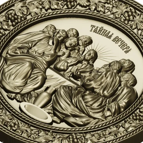 Last Supper round relief STL for CNC carving