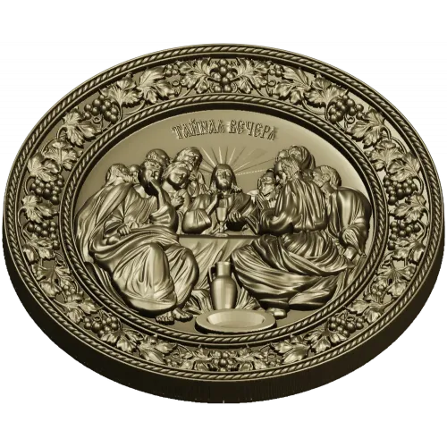 Last Supper round relief STL for CNC carving