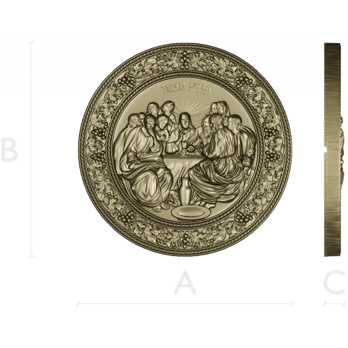 Last Supper round relief STL for CNC carving