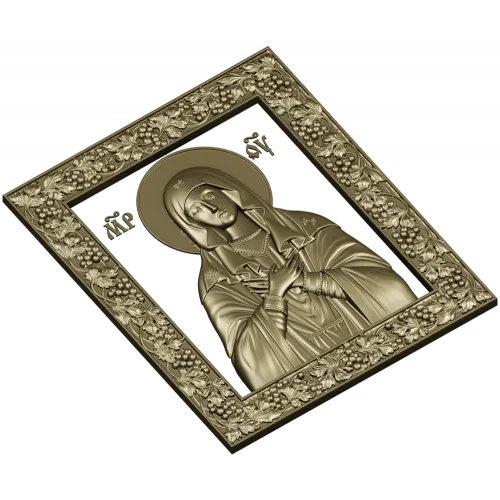 Virgin of Tenderness - high-relief STL 3D model for CNC