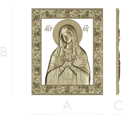 Virgin of Tenderness - high-relief STL 3D model for CNC