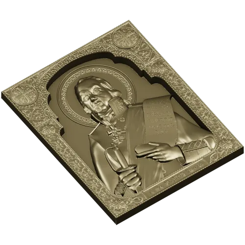 Рельефная икона-святой в мундире - 3D модель STL для ЧПУ