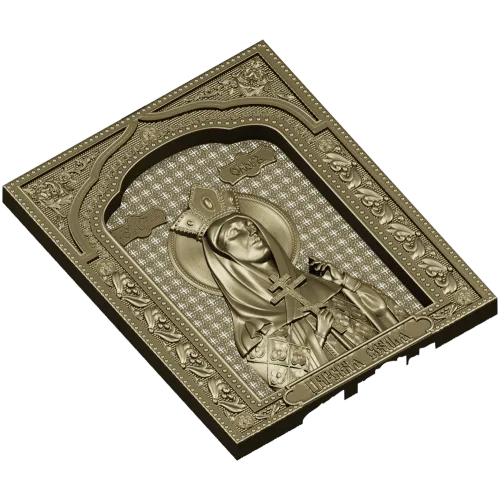 Saint Olga icon relief - STL model for CNC carving