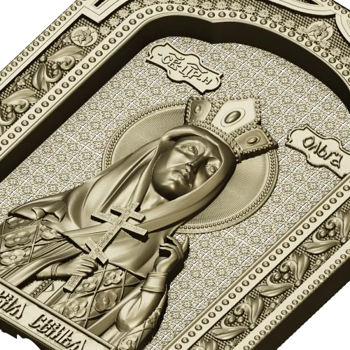 Saint Olga icon relief - STL model for CNC carving