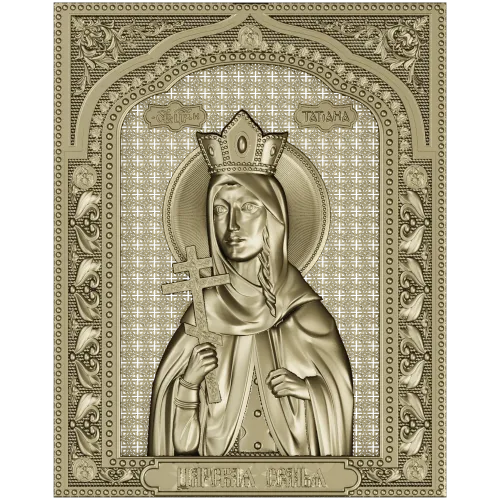 Princess Tatiana - detailed STL 3D icon relief for CNC