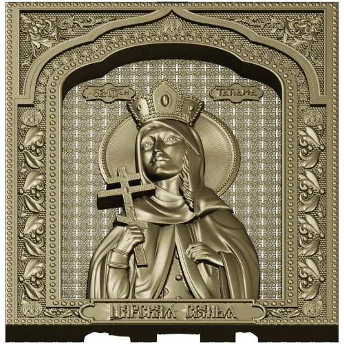 Princess Tatiana - detailed STL 3D icon relief for CNC