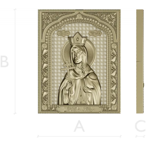 Princess Tatiana - detailed STL 3D icon relief for CNC