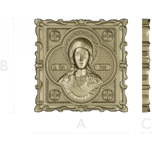 Martyr Irene - STL Icon Relief for CNC