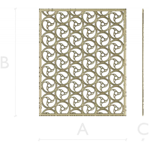 Spiral Trinity Panel - decorative STL 3D model for CNC