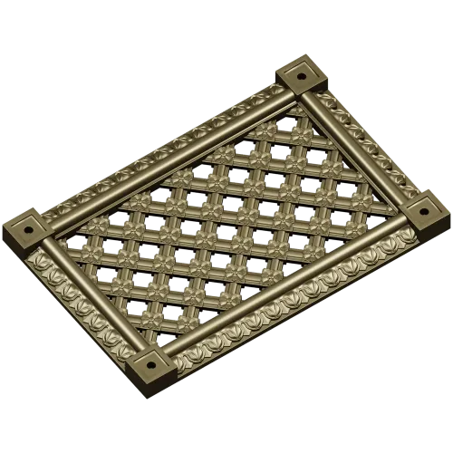 Декоративная решётка с ромбическим узором и розетками - 3D модель STL для ЧПУ