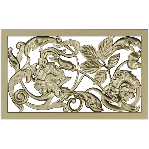 Ornamental Floral Grille STL for CNC