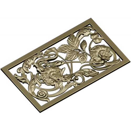 Ornamental Floral Grille STL for CNC